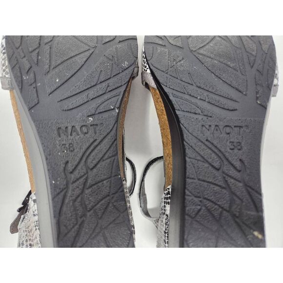 Naot Fiona Women NAOT WOMENS FIONA GRAY COBRA SMOKE WEDGE HEEL SANDALS SIZE 38 EU 7 US